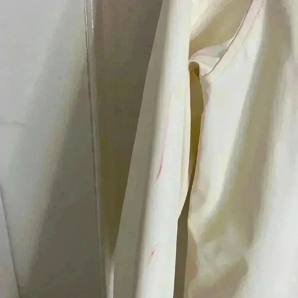 Top  Shop White Raincoat with Black Snaps and Zipper Size 6 - Picture 10 of 13
